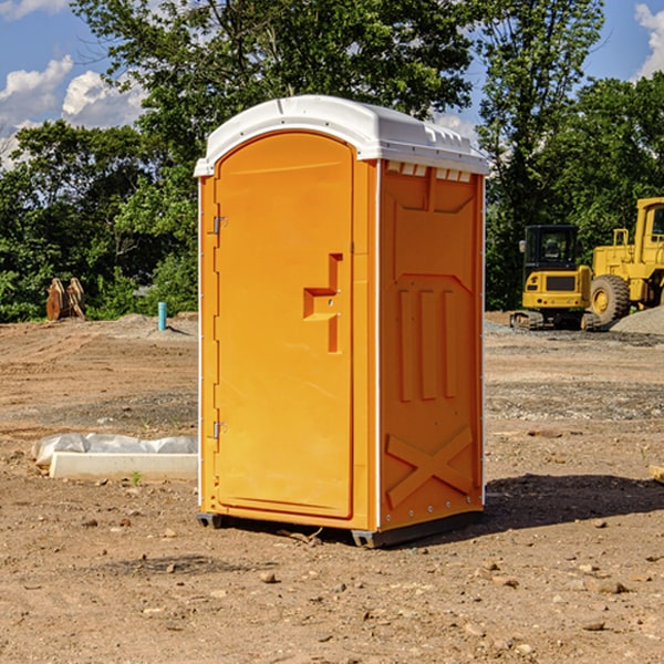 how often are the portable restrooms cleaned and serviced during a rental period in Lucasville Ohio